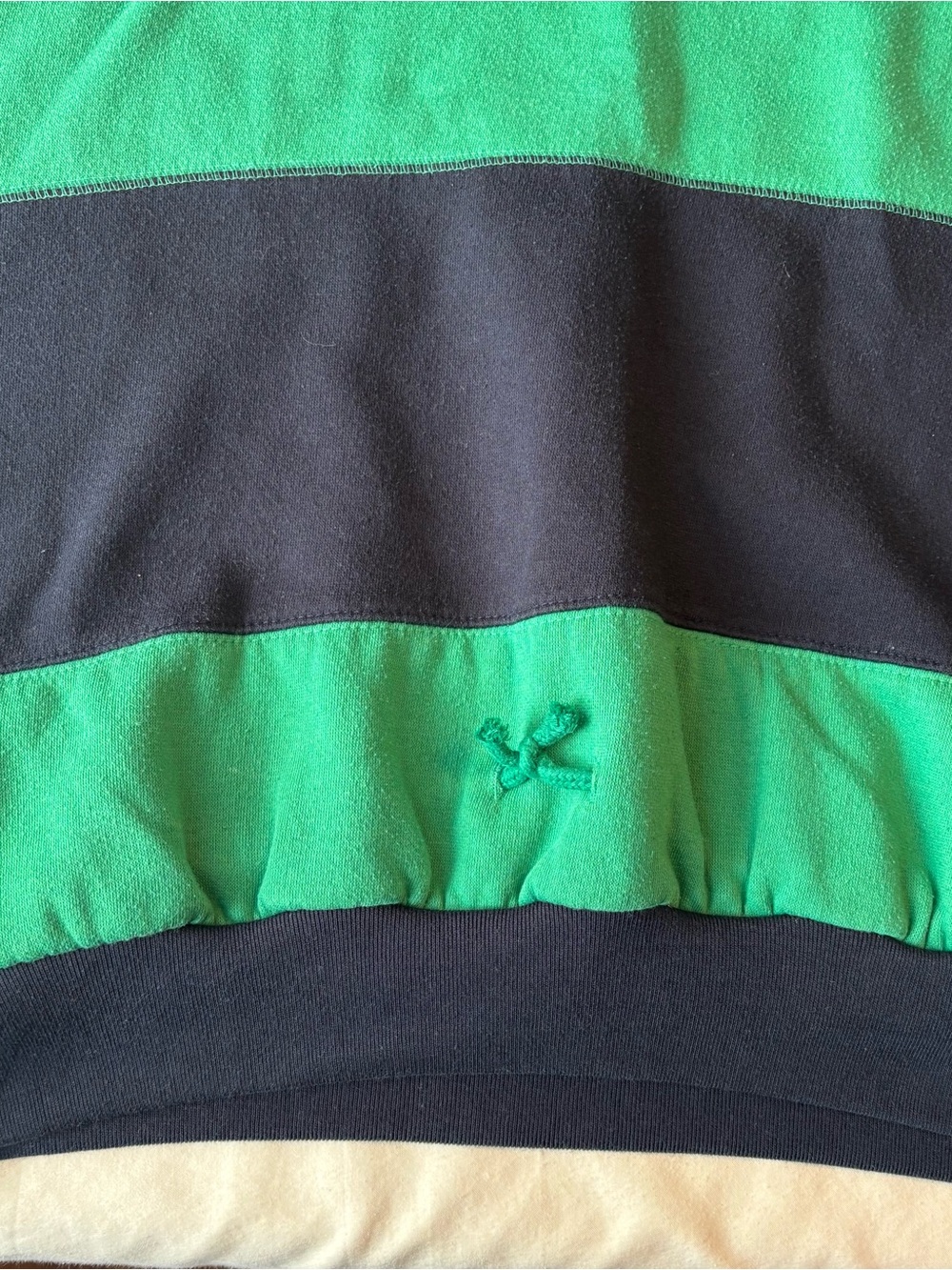 Vintage E-B Sport Sweatshirt- Green and Navy Color Block Design - Picture 6 of 7